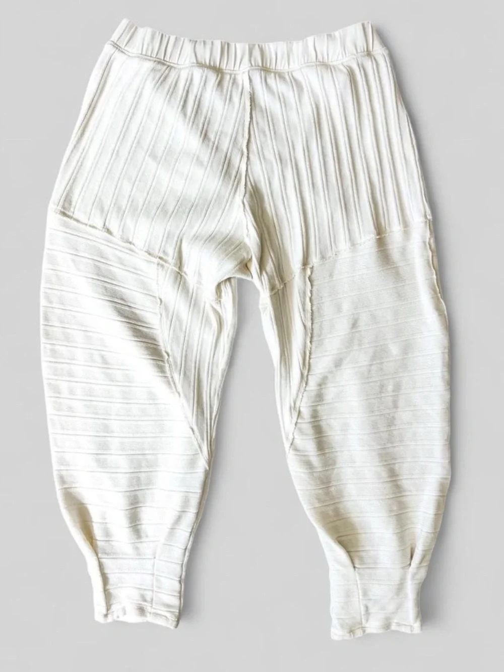 FREE PEOPLE Intimately Good Feels Joggers Textured Harem Pants Cream - Medium